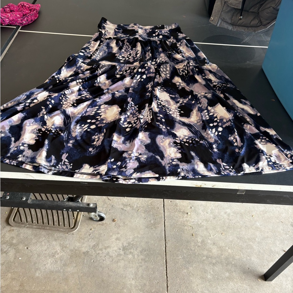Elegant Navy, Purple and Cream Women's Skirt